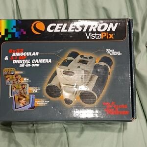 VistaPix 8x32 Digital Camera Binoculars - Black and Gray